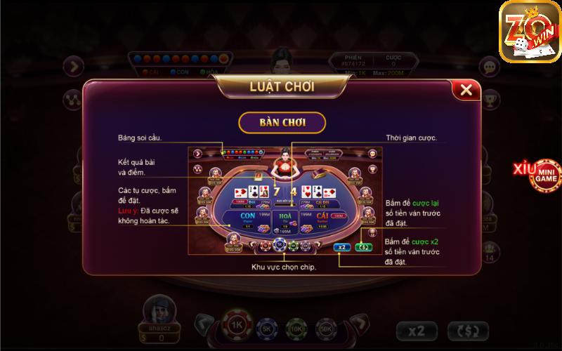 Các bước chơi Baccarat kim tài Zowin